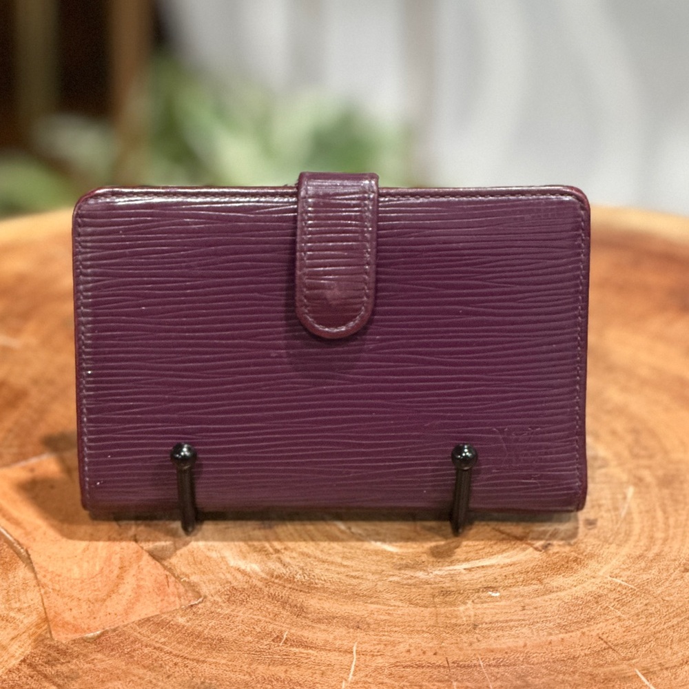Louis Vuitton Epi Compact Wallet Cassis Purple Leather Vintage France